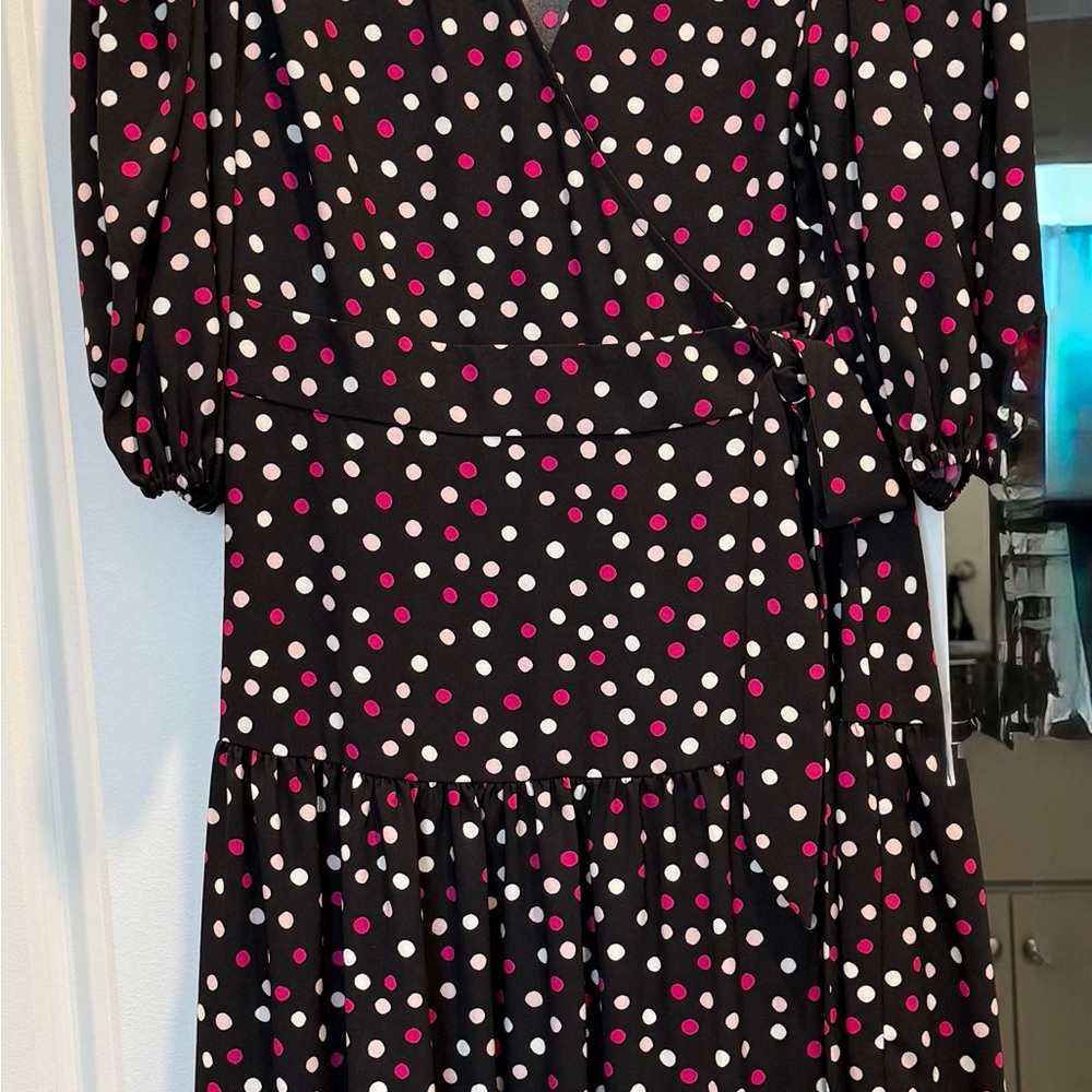 Kate Spade Black Dress with Pink and White Dots